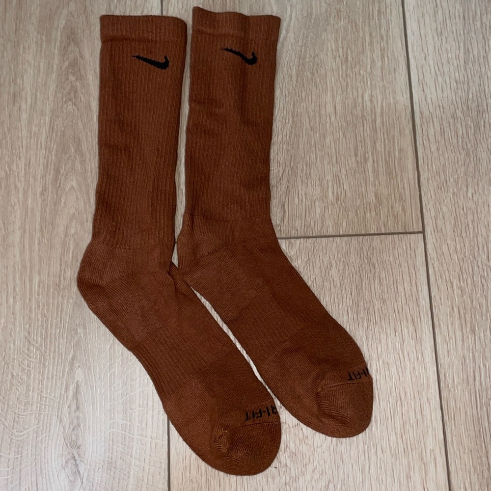 Nike Everyday Plus Cushioned Dri-Fit Brown Training Crew Socks